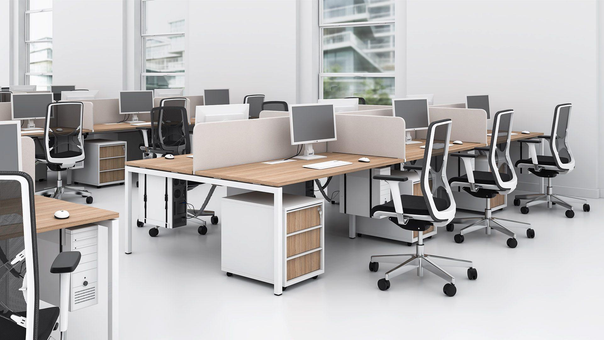 Biroja galdu sistēma NOVA U, D4 - tumšs melamīna valrieksts, E - balts, 1400x1640